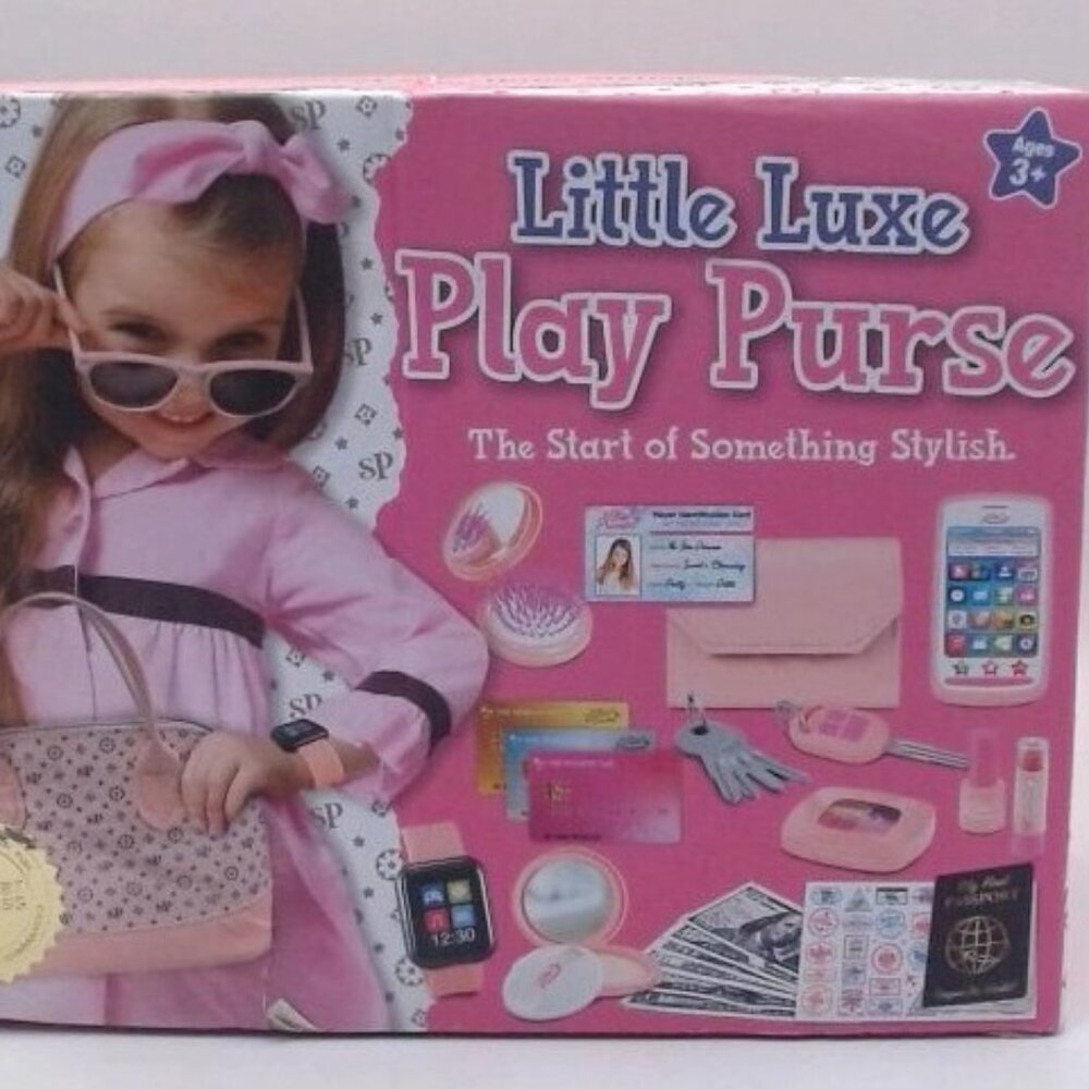 Little Luxe Play Purse Pretend Play Handbag‎ Set 19+ Pieces Kids NIB